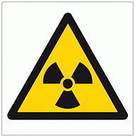 картинка Опасно! Радиоактивные вещества или ионизирующее излучение, 125x125